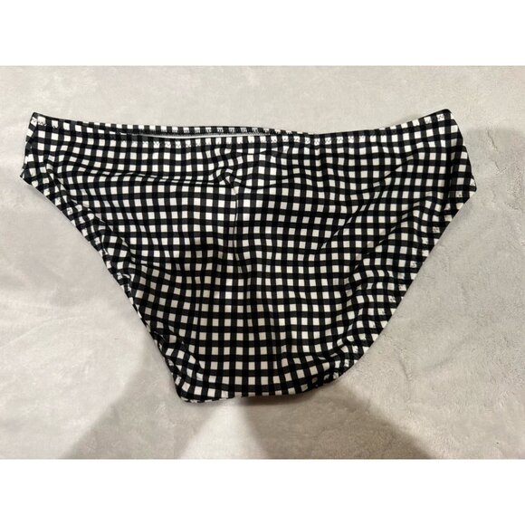 Freya Check In Bikini Brief Black & White Monochrome Plaid M - Picture 5 of 6